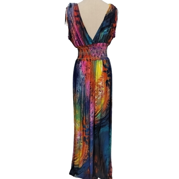 1181)Monica Fashion Women's Sleeveless Boho,Vneck, Backless, Maxi Dress Size 3XL - Picture 5 of 13